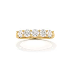 VIVIZIA SGL Certified Lab grown Five Diamond band (VS/E-F) 1.07ct Ring in 14k Gold