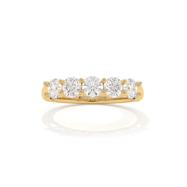 VIVIZIA SGL Certified Lab grown Five Diamond band (VS/E-F) 1.07ct Ring in 14k Gold