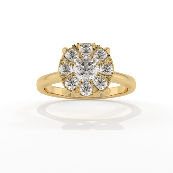 VIVIZIA -SGL Certified Flower Lab grown Diamond (VS/E-F) 0.95ct Ring in 14k Gold