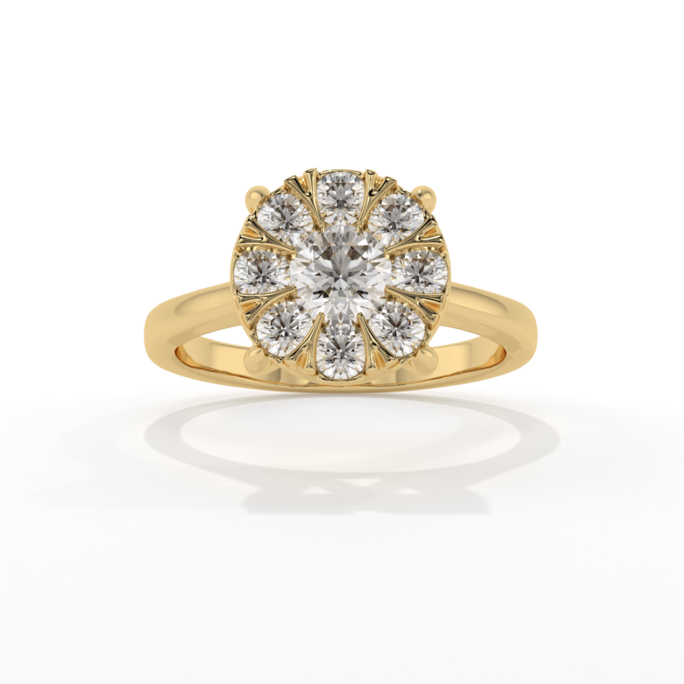 VIVIZIA -SGL Certified Flower Lab grown Diamond (VS/E-F) 0.95ct Ring in 14k Gold