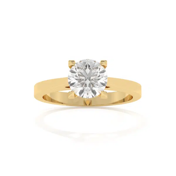 VIVIZIA SGL Certified Solitaire Lab grown Diamond (VS/E-F) 1.10ct Ring in 14k Gold