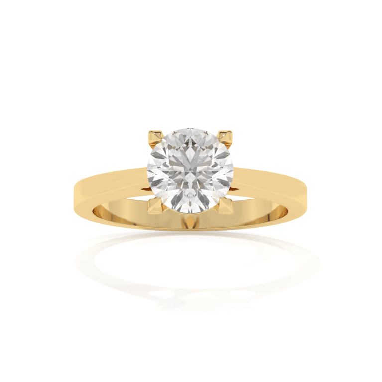 VIVIZIA SGL Certified Solitaire Lab grown Diamond (VS/E-F) 1.10ct Ring in 14k Gold