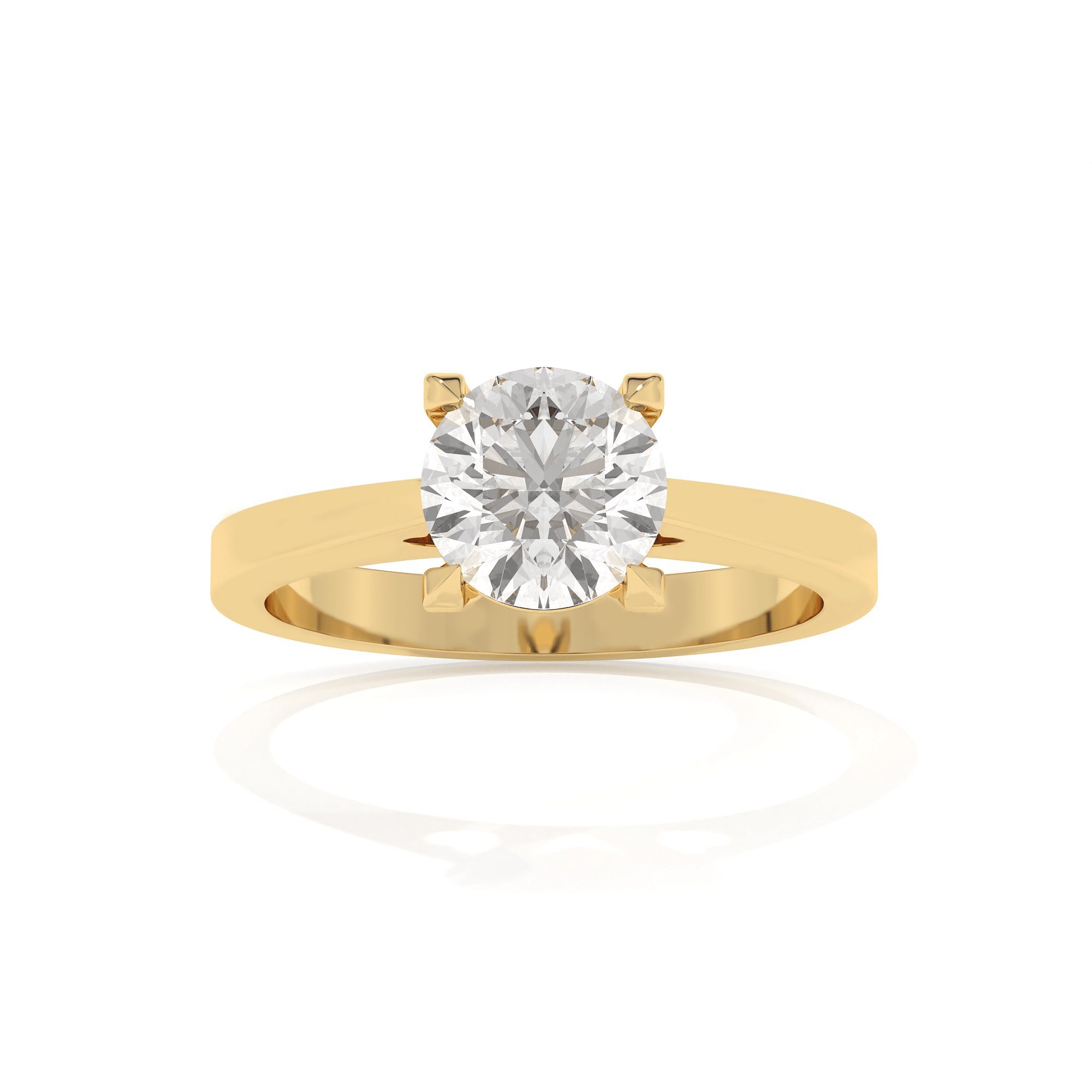 VIVIZIA SGL Certified Solitaire Lab grown Diamond (VS/E-F) 1.10ct Ring in 14k Gold