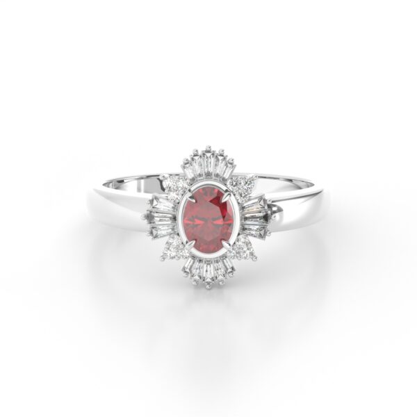 GEMSSY - 900 Platinum AAAA Burmese Ruby With (VS-SI/G-H) Natural Diamond Ring 1.40ct.