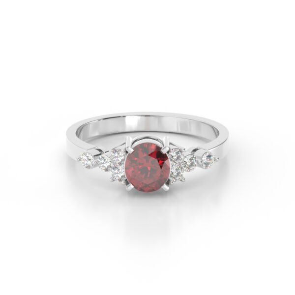GEMSSY - 900 Platinum AAAA Burmese Ruby With (SI-I1/ G-H) Natural Diamond Ring 1.39ct.
