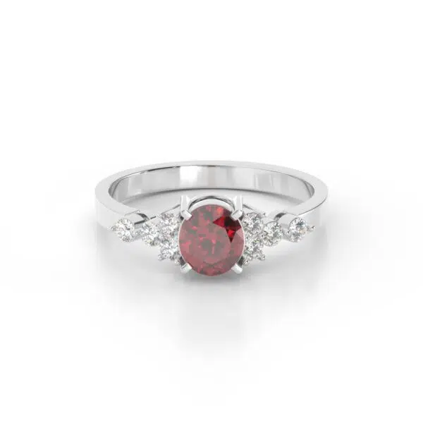 GEMSSY - 900 Platinum AAAA Burmese Ruby With (SI-I1/ G-H) Natural Diamond Ring 1.39ct.