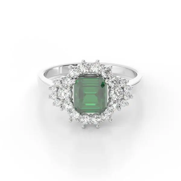 GEMSSY - 900 Platinum AAAA Colombian Emerald With (VS-SI/G-H) Natural Diamond Ring 1.87ct