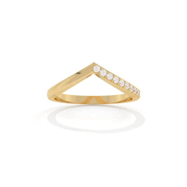 VIVIZIA - SGL Certified V Shape Lab grown Diamond (VS-SI/E-F) 0.12ct Ring in 14k Gold