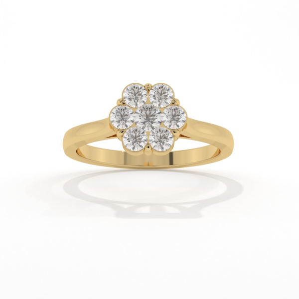 VIVIZIA - SGL Certified Flower Basket Lab grown Diamond (VVS-VS/E-F) 0.50ct Ring in 14k Gold