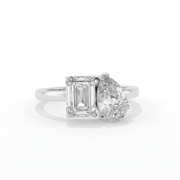VIVIZIA - SGL Certified 9K White Gold Toi et Moi Lab grown Diamond (VVS-VS/E-F) 3.13ct Ring.