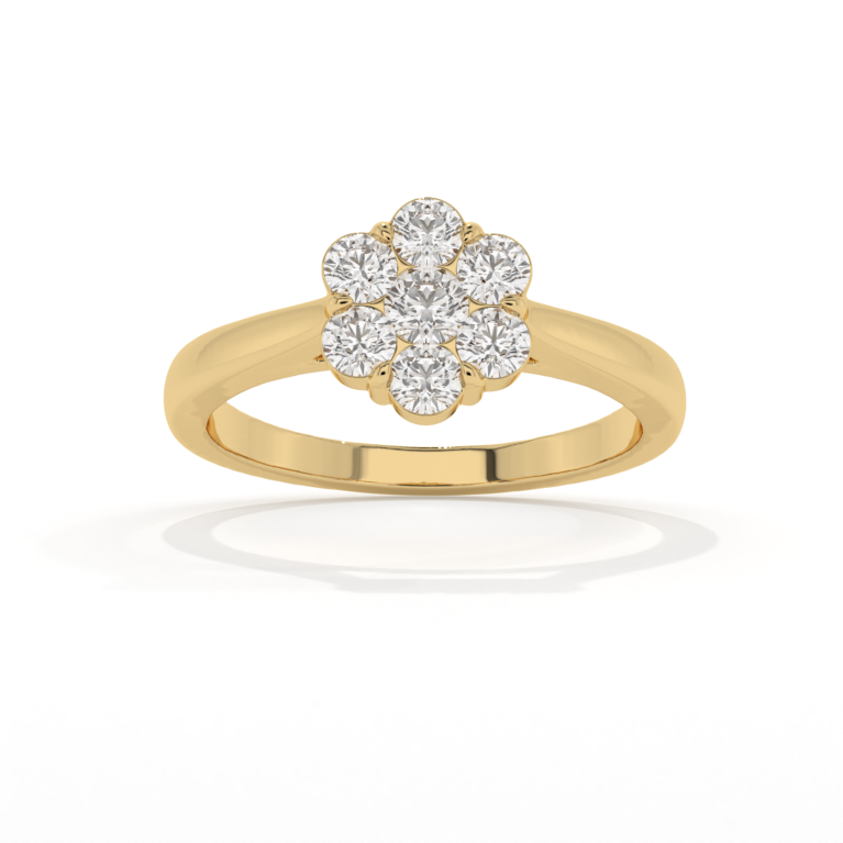 VIVIZIA - SGL Certified Flower Lab grown Diamond (VS/E-F) 0.29ct Ring in 14k Gold