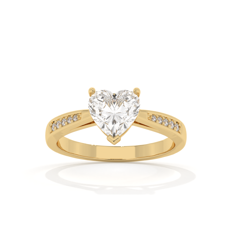 VIVIZIA - SGL Certified Heart Shape Lab grown Diamond (VS/E-F) 1.10ct Ring in 14k Gold