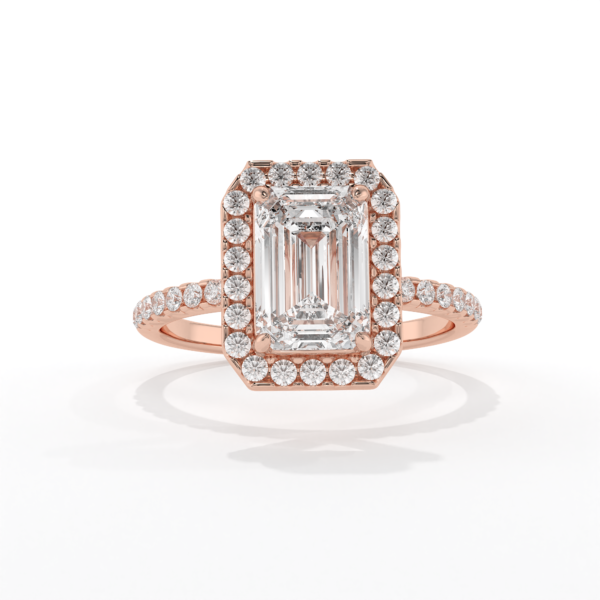 VIVIZIA - IGI Certified Solitaire Halo Lab grown Diamond (VS/E) 2.20ct Ring in 14k Gold