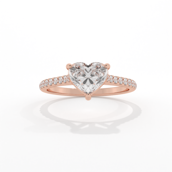 VIVIZIA - IGI Certified Heart Solitaire Lab grown Diamond (VS1/D) 1.24ct Ring in 14k Gold