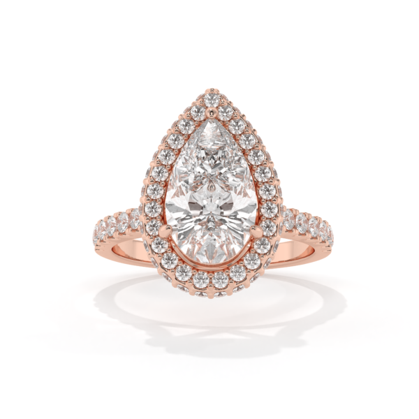 VIVIZIA - IGI Certified Solitaire Double Halo Lab grown Diamond (VVS/E) 2.23 ct Ring in 14k Gold