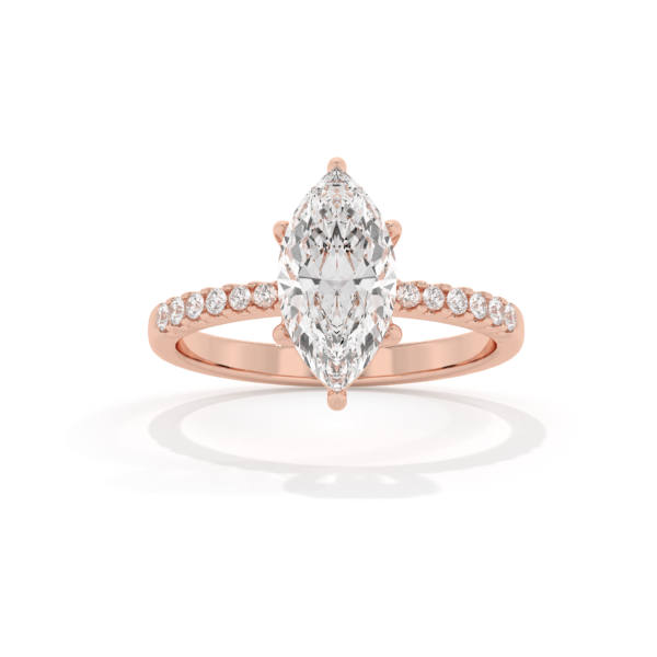VIVIZIA - IGI Certified Solitaire Marquise Lab grown Diamond (VS1-D) 1.27ct Ring in 14k Gold