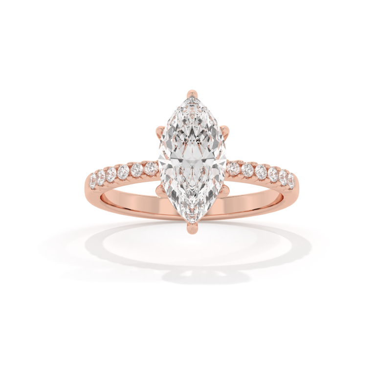 VIVIZIA - IGI Certified Solitaire Marquise Lab grown Diamond (VS1-D) 1.27ct Ring in 14k Gold