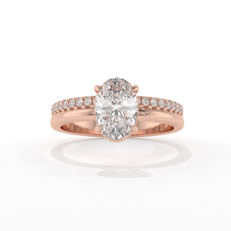 VIVIZIA - IGI Certified Set of 2 stackable Lab grown Diamond (VS/D) 1.22 ct Ring in 14k Gold