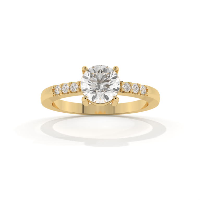 VIVIZIA - SGL Certified Solitaire Lab grown Diamond (VS-SI/E-F) 0.84ct Ring in 14k Gold.
