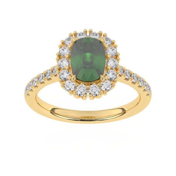 GEMSSY-AAAA Zambian Emerald With Natural Diamond (SI-G/H) Halo Ring 2.35ct. in 14k Gold.