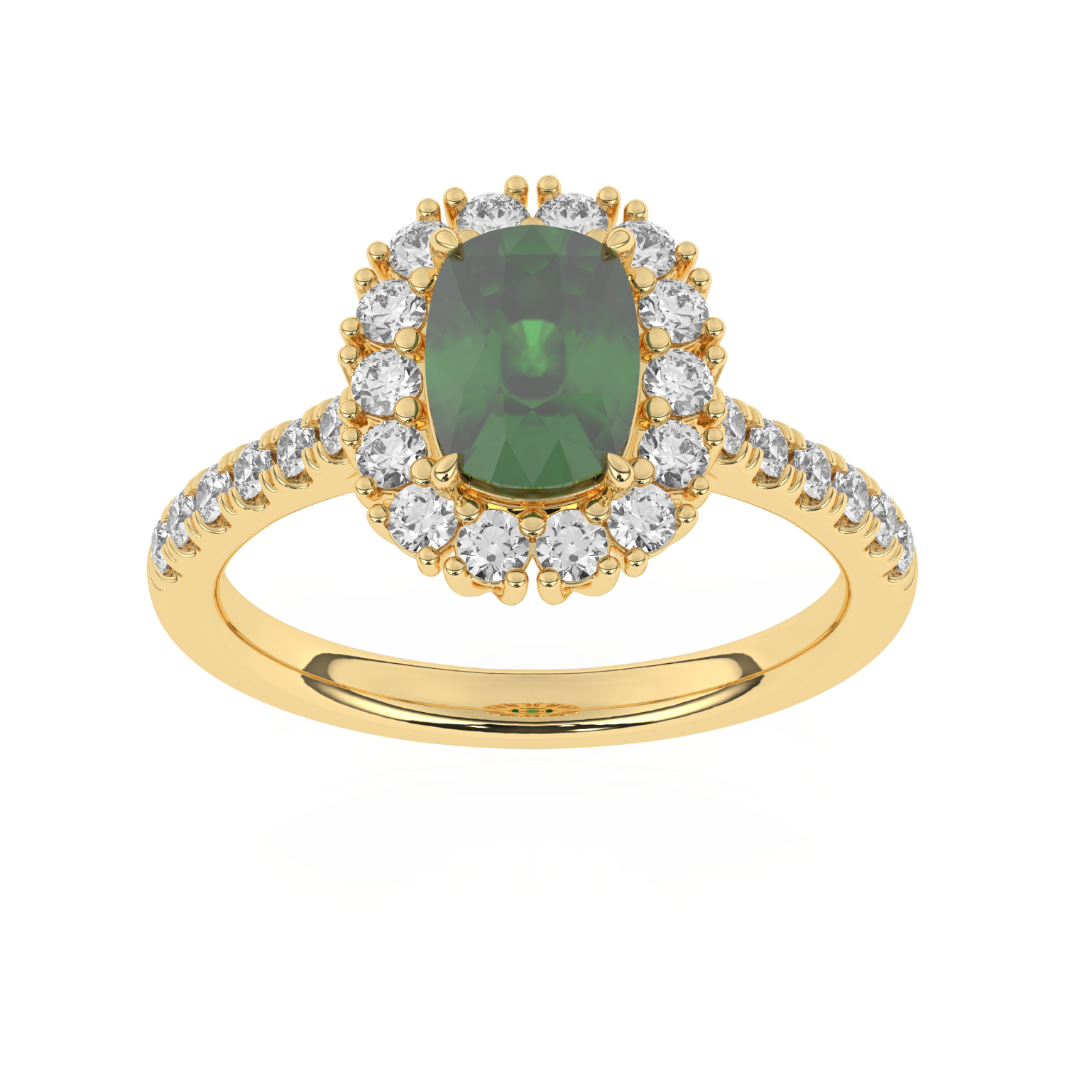 GEMSSY-AAAA Zambian Emerald With Natural Diamond (SI-G/H) Halo Ring 2.35ct. in 14k Gold.
