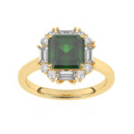 GEMSSY-AAAA Zambian Emerald With Natural Diamond (SI-G/H) Halo Ring 3.33ct. in 14k gold