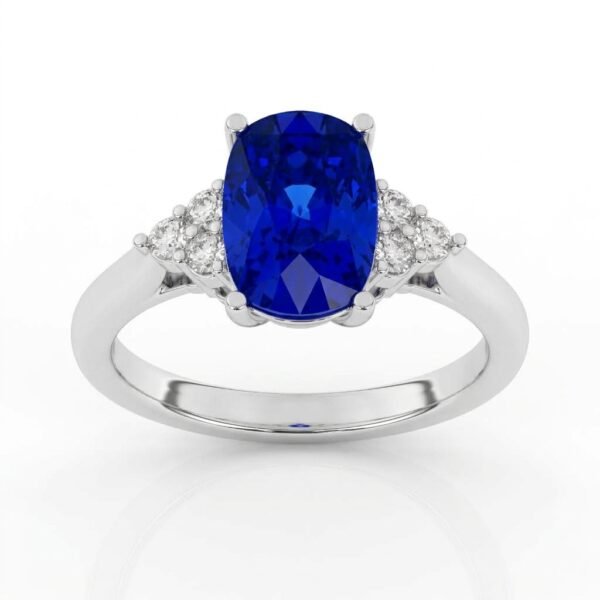 GEMSSY-AAAA Tanzanite With Natural Diamond (SI-G/H) 3.39 ct. Ring in 14k Gold.