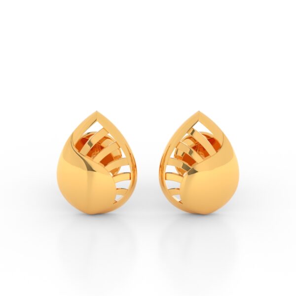JEWEOQ - 9K Yellow Gold 13MM x 10MM Tear Drop Stud Earrings With Elegant Screw back, Premium Finish