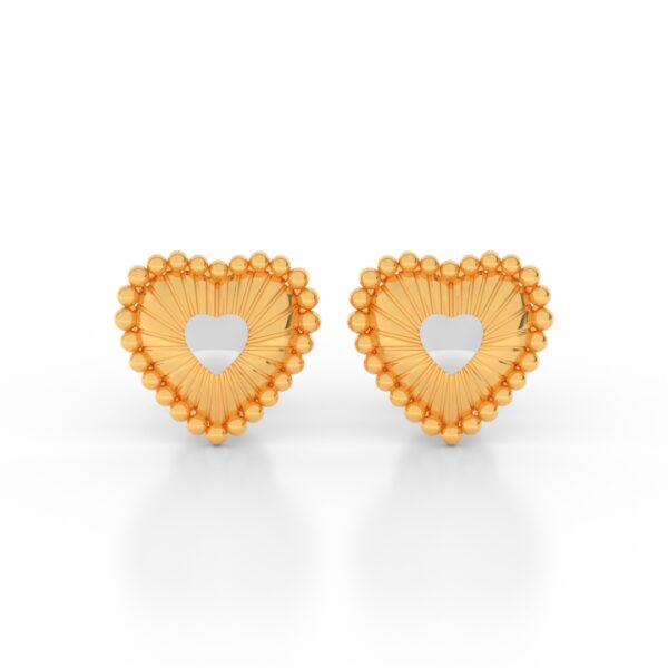 JEWEOQ - 9K Yellow Gold 14MM x 10MM Heart Stud Earrings With Screw back.