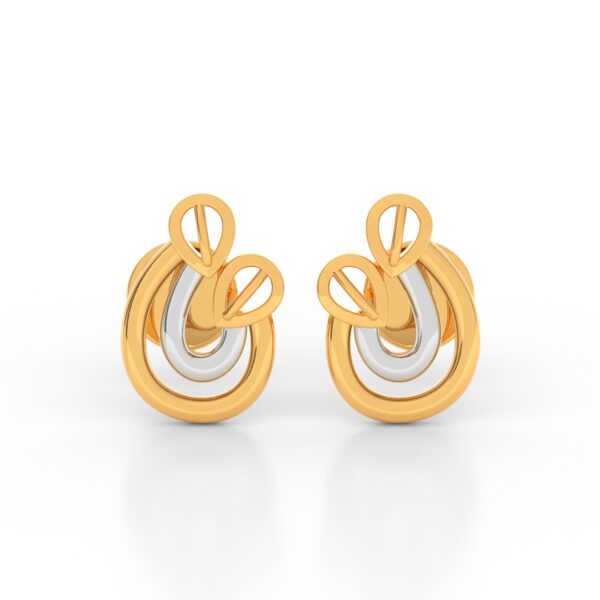 JEWEOQ - 9K Yellow Gold 14MM x 9.75MM Petal Stud Earrings With Screw back & High-Quality Finish.