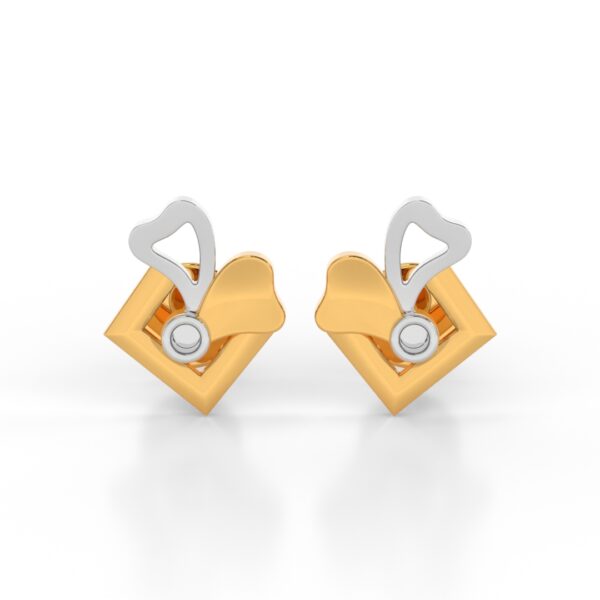 JEWEOQ - 9K Yellow Gold 14MM x 11.50mm Stud Earrings With Screw back.