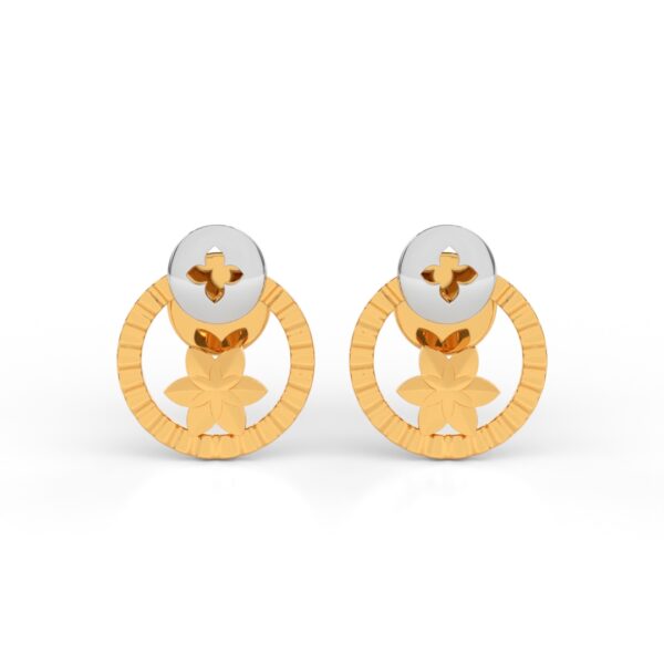 JEWEOQ - 9K Yellow Gold Round Stud Earrings With Screw back.