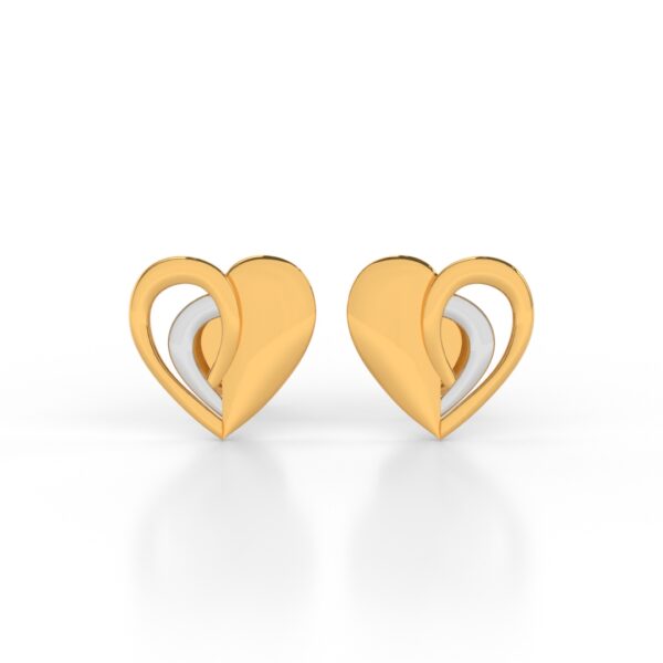JEWEOQ - 9K Yellow Gold 14MM x 14.25MM Heart Stud Earrings With Secure Screw back.