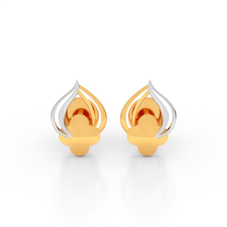 JEWEOQ - 9k Yellow Gold Stud Earrings With Secure Screw Back.