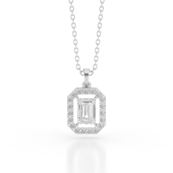 VIVIZIA-SGL Certified 9K White Gold Lab-Grown Diamond (VS/SI-E/F) Pendant.