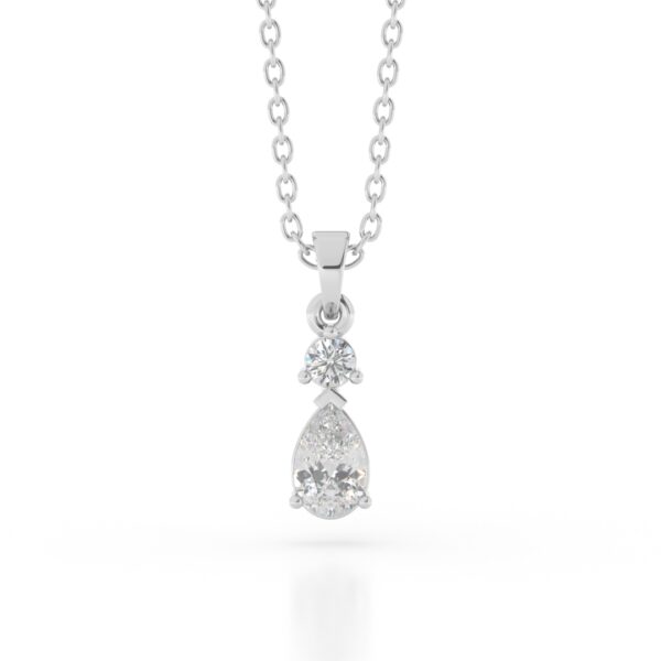 VIVIZIA-SGL Certified 9k White Gold Lab-Grown Diamond (VVS/VS-E/F) Pendant.
