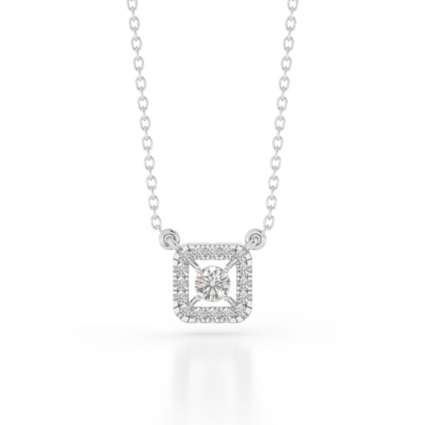 VIVIZIA- SGL Certified 9k White Gold Lab-Grown Diamond (VS/SI-E/F) Pendant.