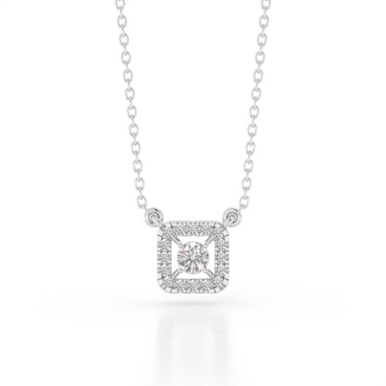 VIVIZIA- SGL Certified 9k White Gold Lab-Grown Diamond (VS/SI-E/F) Pendant.