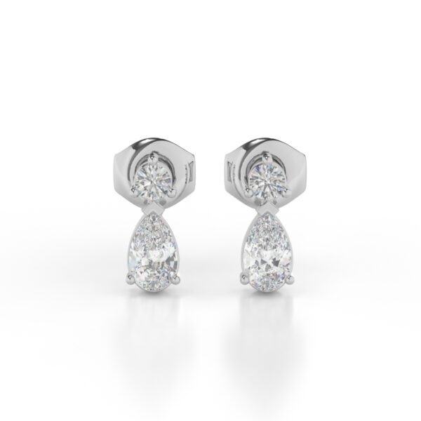 VIVIZIA- SGL Certified 9K White Gold Two-Stone Lab-grown Diamond (VVS/VS-E/F) Drop Earrings with Secure Screw Back