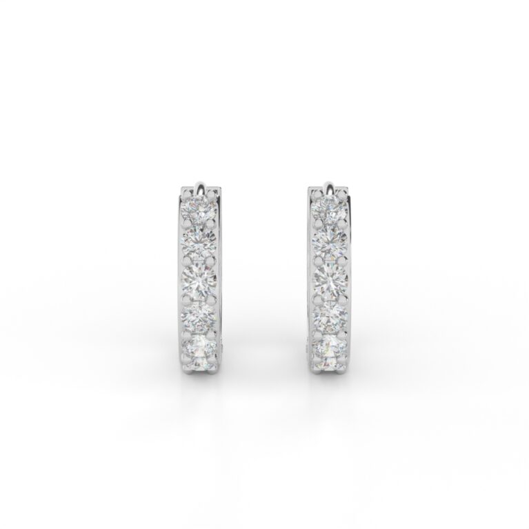 VIVIZIA -SGL Certified 9k White Gold Lab-Grown Diamond (VVS/VS-E/F) Hoop Earrings