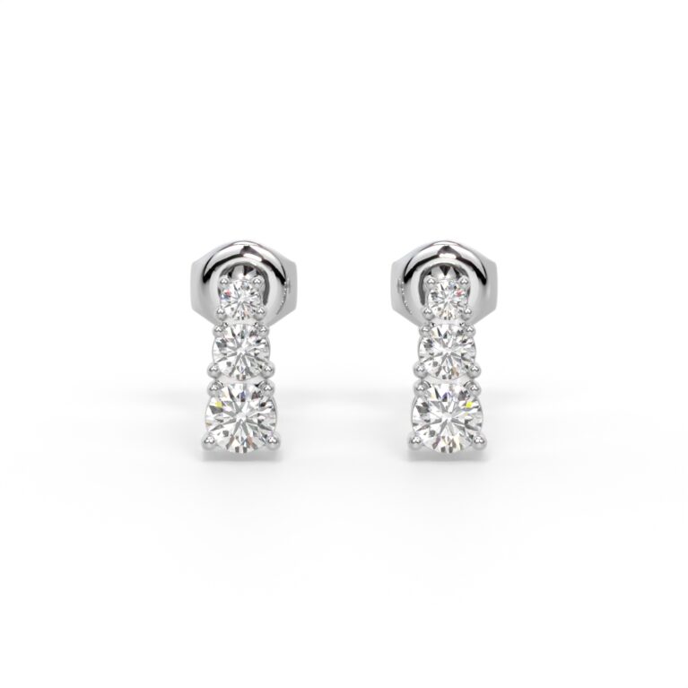 VIVIZIA -SGL Certified 9K White Gold Lab-Grown Diamond (VS-E/F) Earrings.