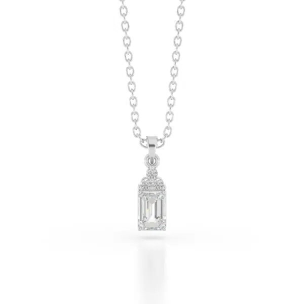 VIVIZIA-SGL Certified 9k White Gold Lab-Grown Diamond (VVS/VS-E/F) Pendant.