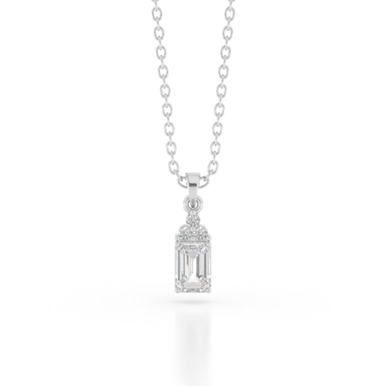 VIVIZIA-SGL Certified 9k White Gold Lab-Grown Diamond (VVS/VS-E/F) Pendant.