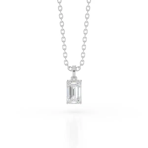 VIVIZIA - SGL Certified 9K White Gold Lab-Grown Diamond (VVS-VS, E/F) Stud Pendant.