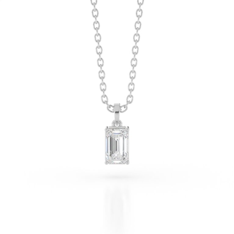 VIVIZIA - SGL Certified 9K White Gold Lab-Grown Diamond (VVS-VS, E/F) Stud Pendant.