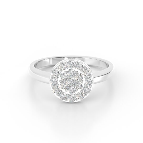VIVIZIA-SGL Certified 9K White Gold Lab-Grown Diamond (VS/SI-E/F) Ring.