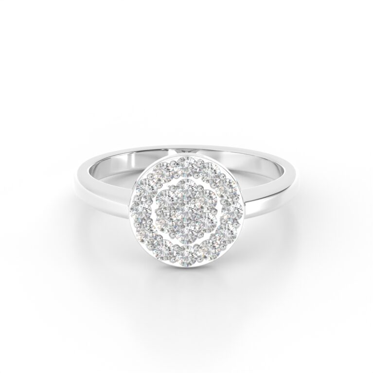 VIVIZIA-SGL Certified 9K White Gold Lab-Grown Diamond (VS/SI-E/F) Ring.