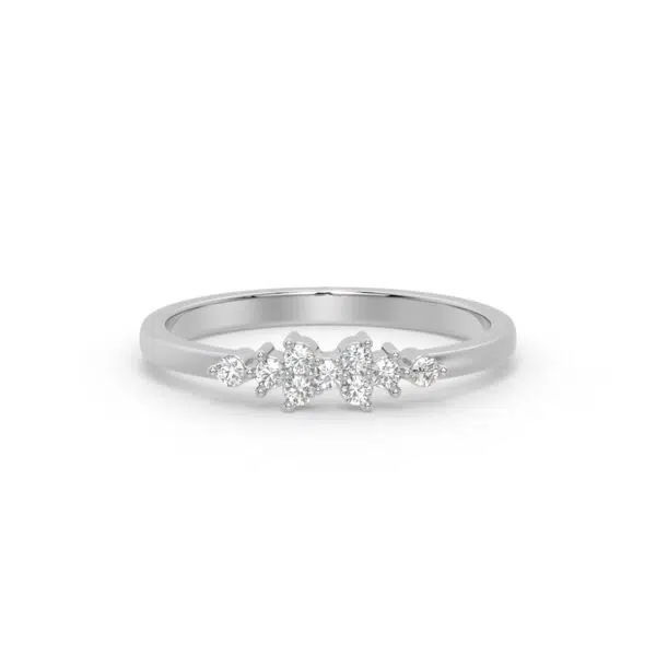 VIVIZIA-9K White Gold Lab-Grown Diamond (VS-E/F) Classic Tapered Band Ring