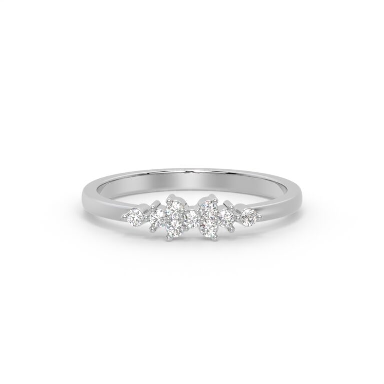 VIVIZIA-9K White Gold Lab-Grown Diamond (VS-E/F) Classic Tapered Band Ring