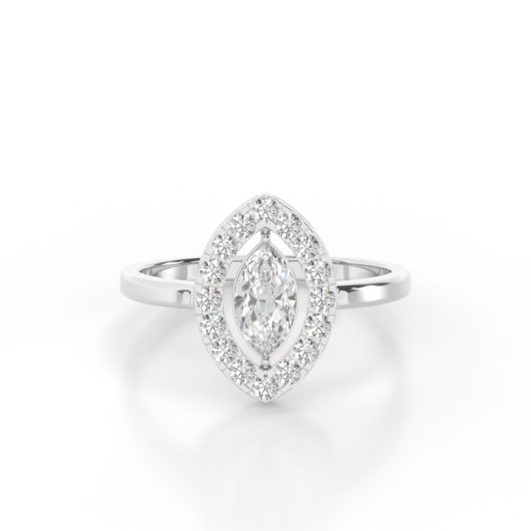 VIVIZIA-SGL Certified 9K White Gold Lab-Grown Diamond (VS-E/F) Ring.